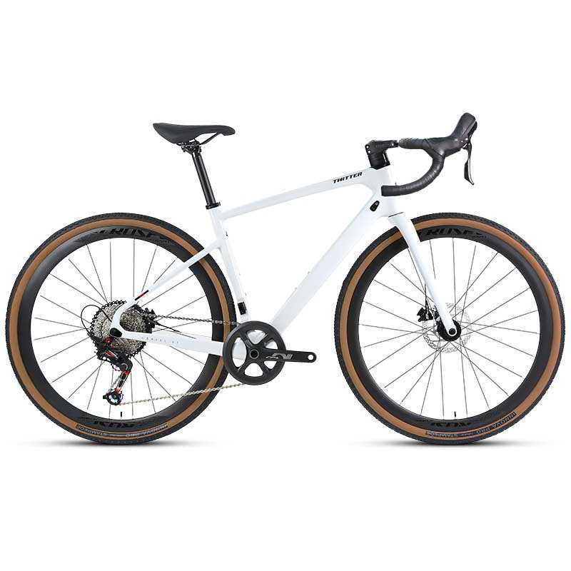 V1 White Carbon Fiber Gravel Bike